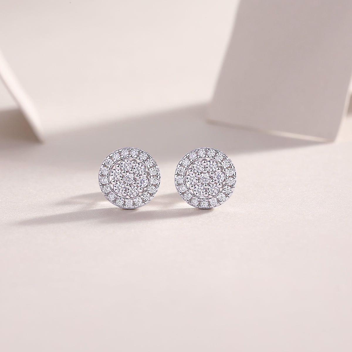 Cosmic Conjecture - Fashionable And Luxurious Diamond Jewelry Set With Moissanite S925 Sterling Silver And Platinum-plated Stud Earrings
