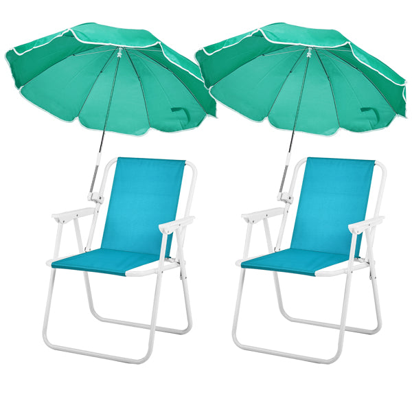 Folding Beach Chair With Umbrella For Adults, Lightweight Porable Camping Chair With 265lbs Capacity For Travel Picnic Concert & Outdoor Activities