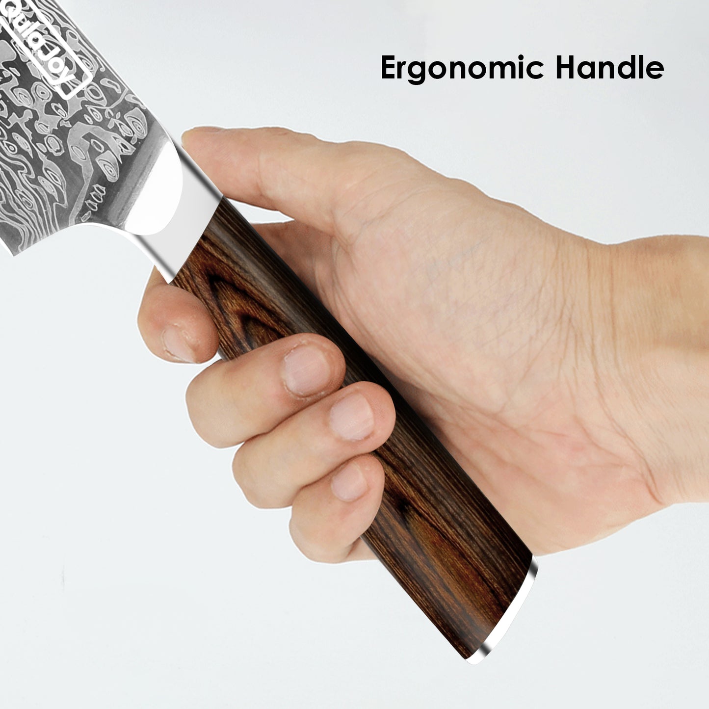 Qulajoy Japanese Chef Knife Kitchen Knife High Carbon German Steel Cooking Knives Damascus Pattern Japanese Knife With Ergonomic Handle For Home Kitchen Outdoor