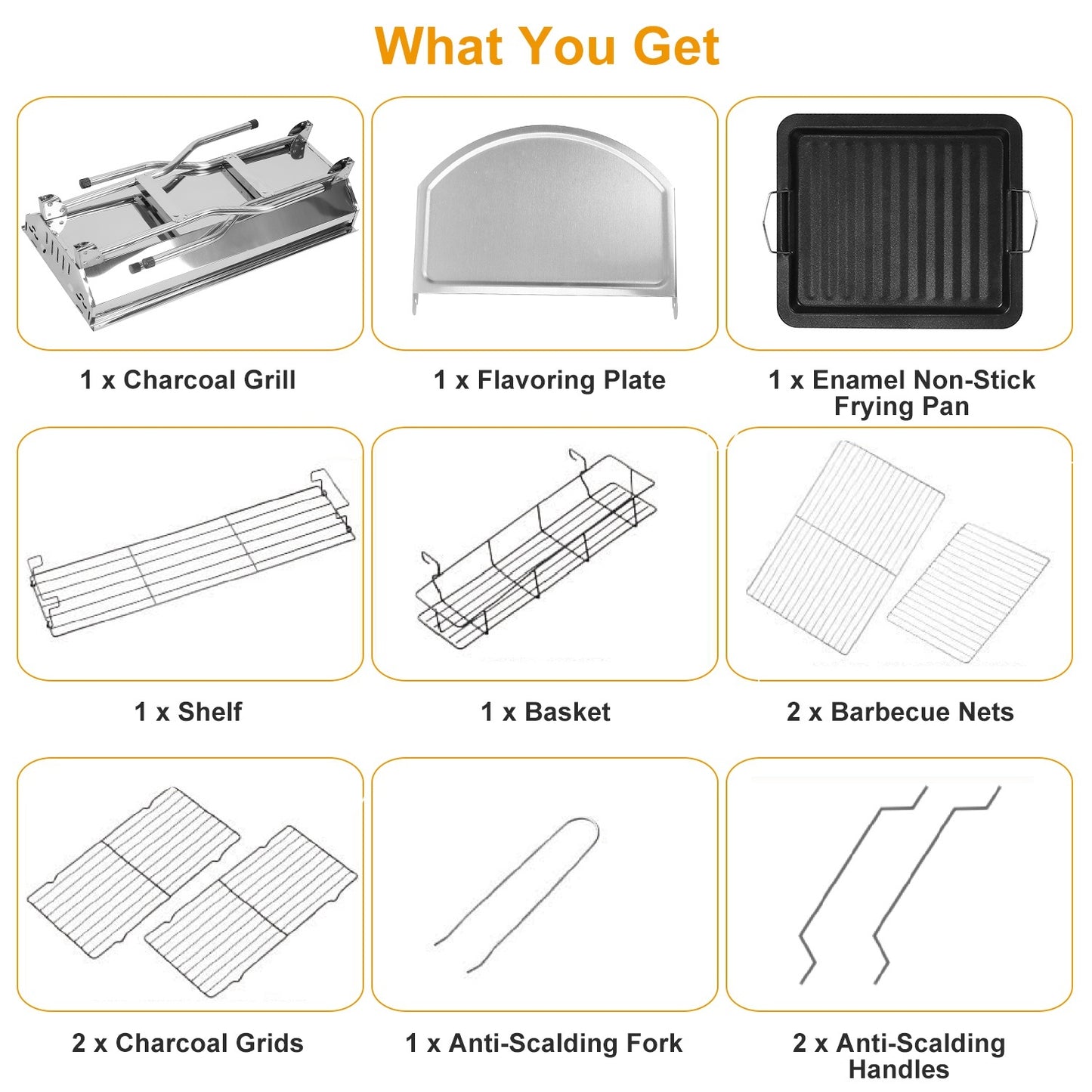 16.7x10x17.7 Inch Portable Charcoal Grill Foldable BBQ Suitcase Grill Rack For Outdoor Camping Picnic Garden BBQ