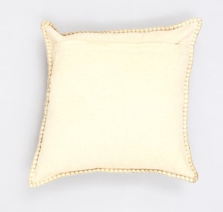 Stonewashed Cotton Velvet Throw Pillow With Decorative Handstiched Edges-19X19 Inch