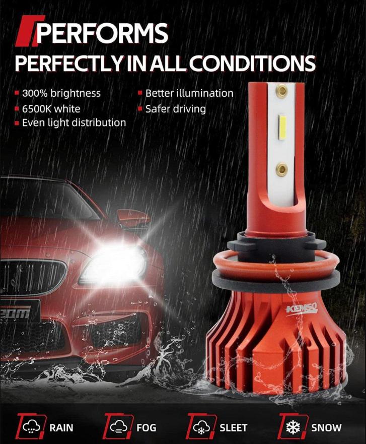 KEMSO 9006 HB4 LED Fog Light Bulbs For 2008 Infiniti G35