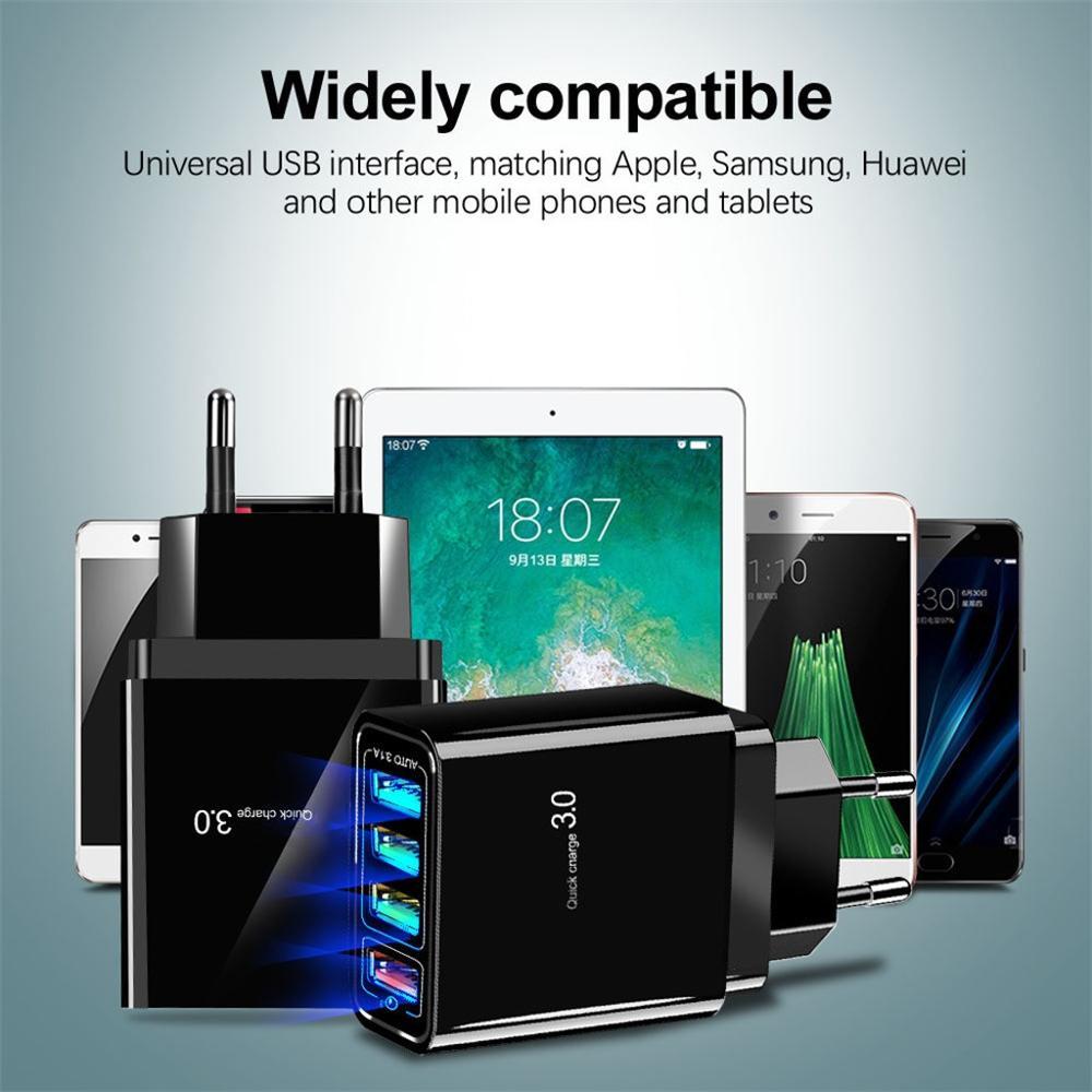 4USB Mobile Phone Charger 3A Charging Head