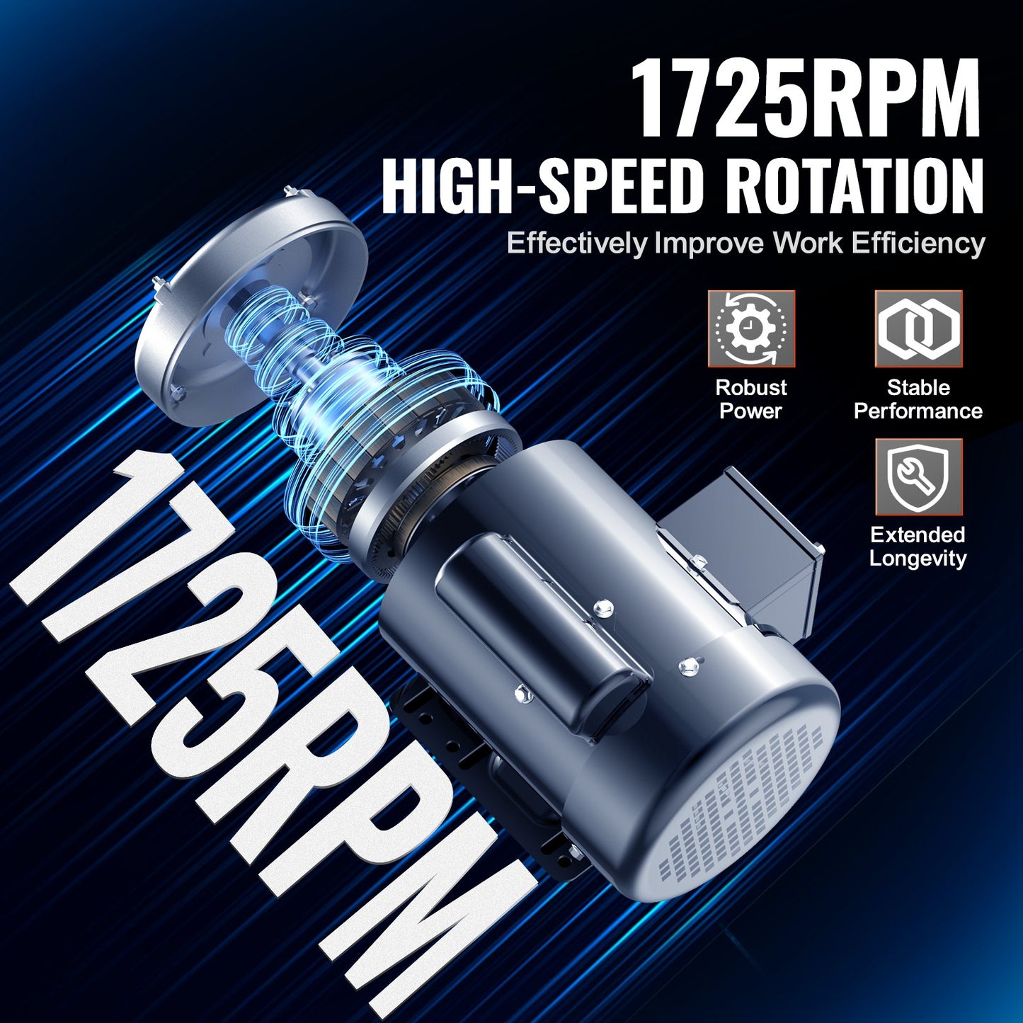 0.75HP Electric Motor 1725rpm, AC 115V/230V, 56 Frame, Air Compressor Motor Single Phase, 5/8' Keyed Shaft, CW/CCW Rotation For Agricultural Machinery And General Equipment
