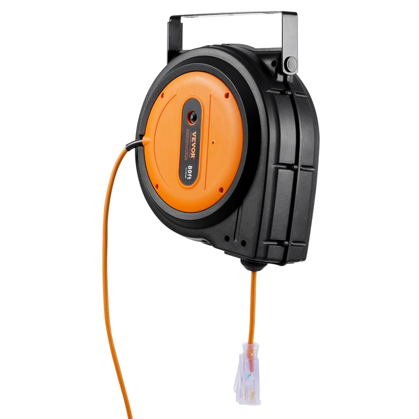 Retractable Extension Cord Reel Power Cord Reel 80FT 12AWG 3C SJTOW