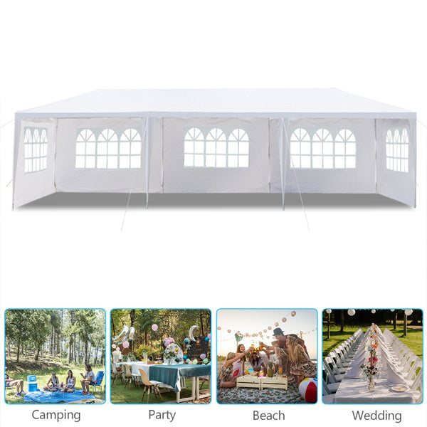5-Sided Outdoor Party Tent Iron PE Cloth Spiral Pipe Pergola