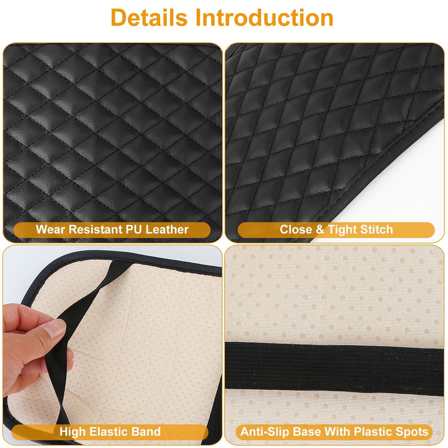 1Pc Car Armrest Pad Cover PU Leather Auto Center Console Seat Box Cover Protector Car Accessories Armrest Cushion Pad Fit For Vehicle SUV Truck Car