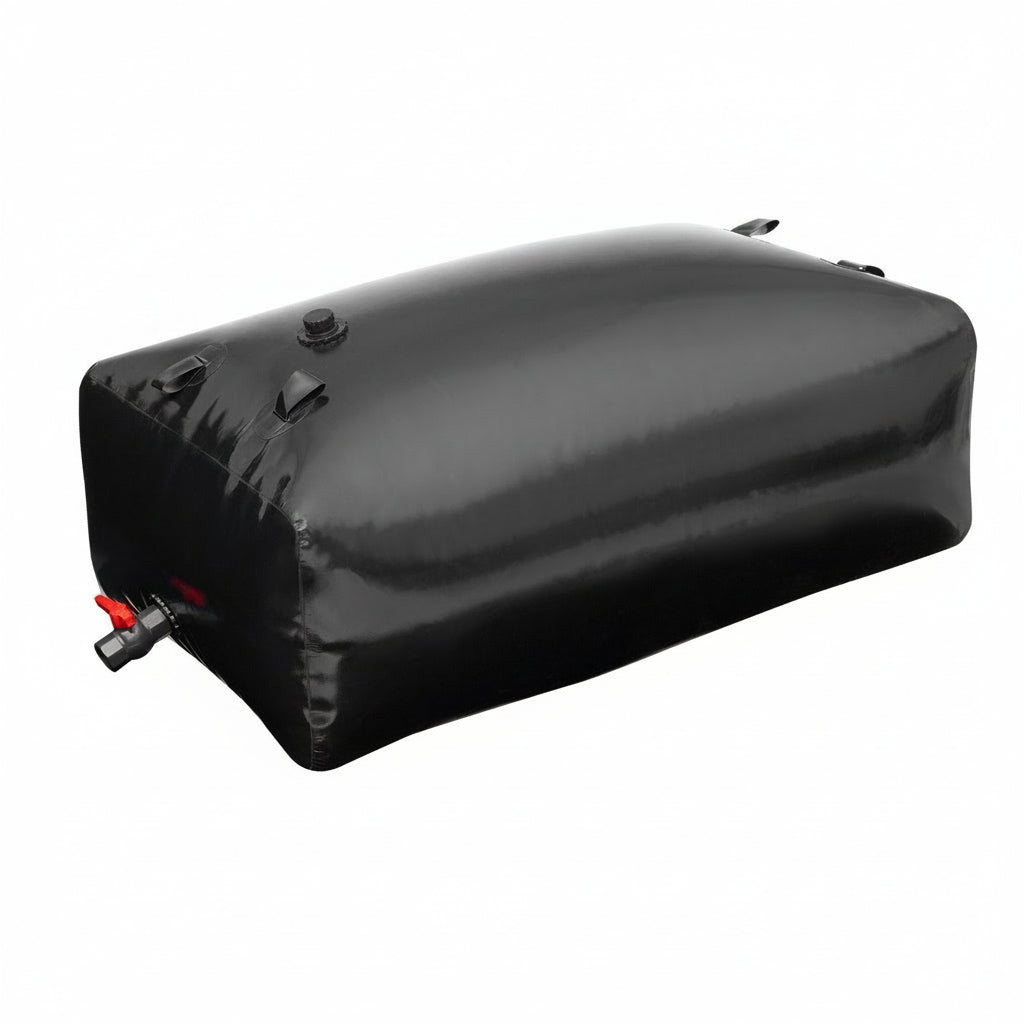 Portable Water Storage Bladder 142.7 Gal PVC Collapsible Water Tank Black