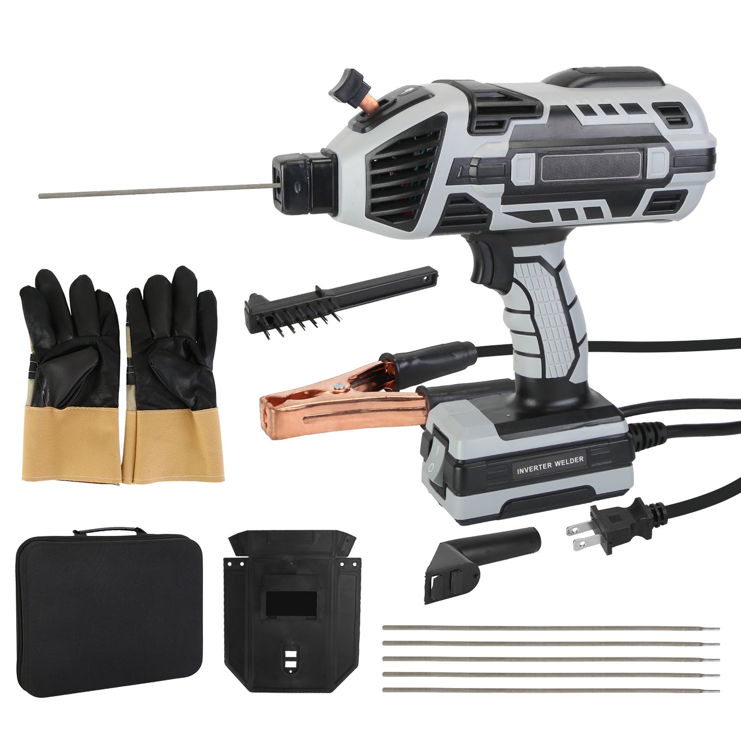 1Set 110V 120Amp Welding Machine 4600W Portable Welder Gun Hand Held Welding Machine Electric Stick Welder With 20 To 120Amp Output IGBT Inverter