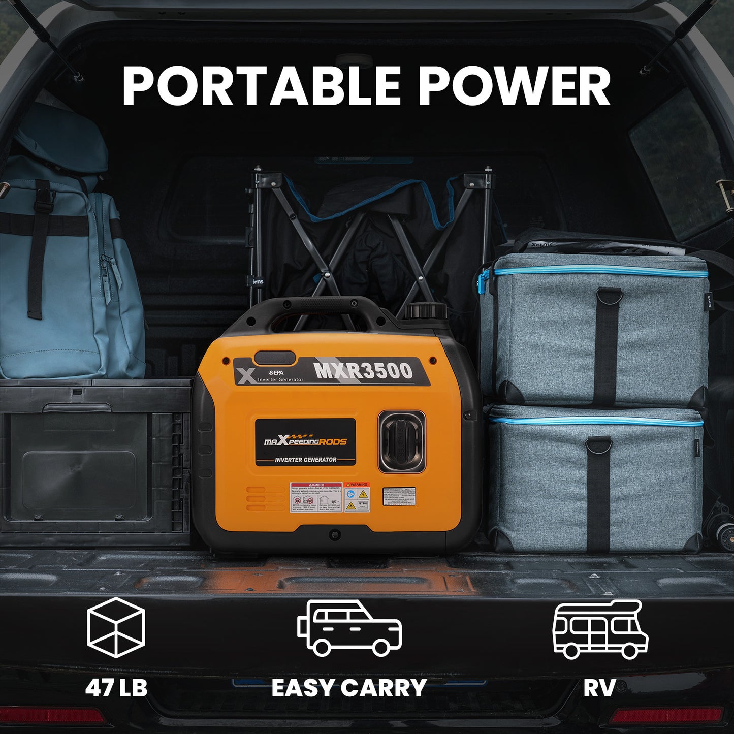 3.5KW Ultra Quiet Compact Portable Suitcase Inverter Generator Lightweight-Prohibited Platform-Amazon-Walmart-Temu