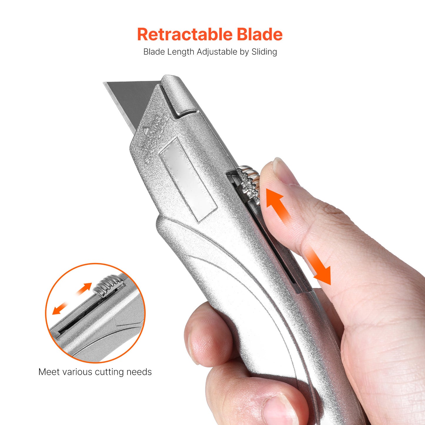 VEVOR Utility Knife Retractable Box Cutter With SK5 Sharp Blades Quick Change