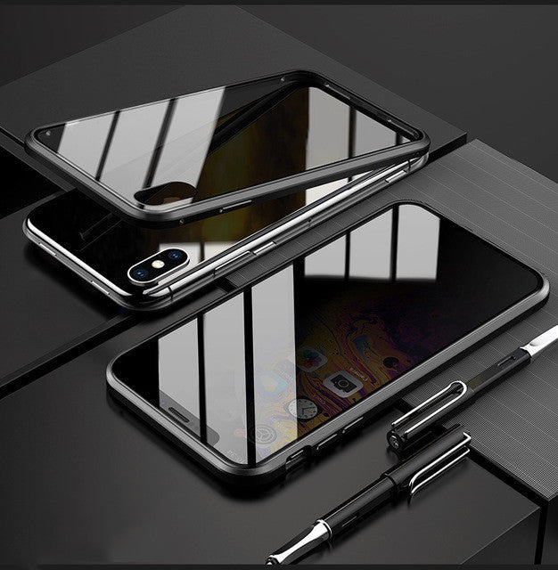 I Phone Case Anti-peep Magnetic Protective Shell Magnetic Privacy Glass Case