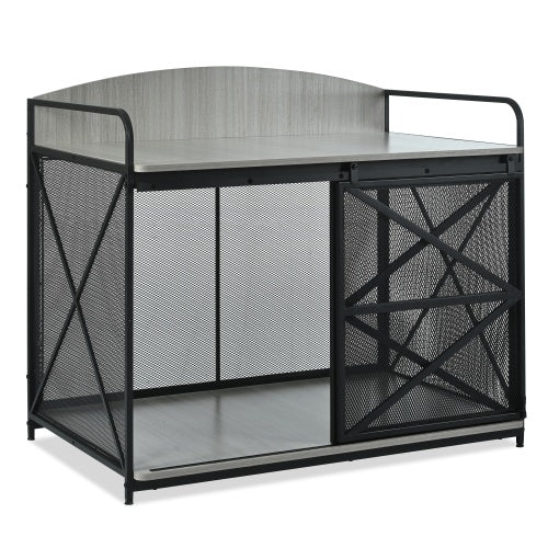 42.8 Heavy Duty Large Dog Crate Furniture For Large Medium Dog, Farmhouse Wooden Dog Kennel Indoor End Table, Decorative Pet House For Large Dogs