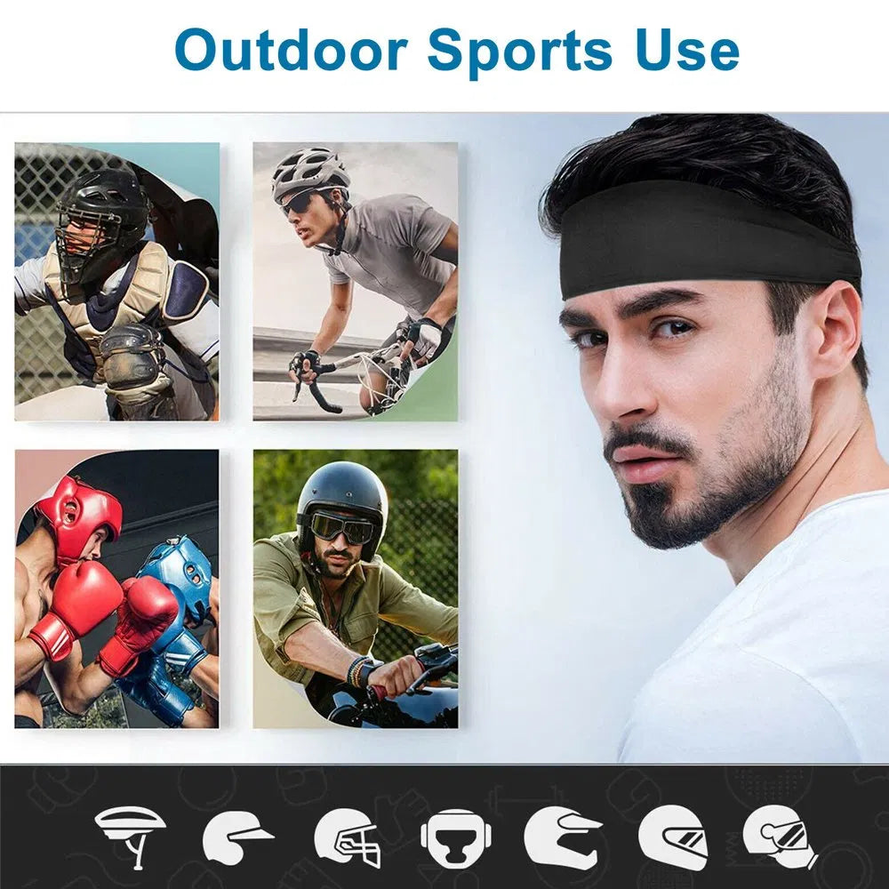 3x Men Women Sweat Sweatband Headband Stretch Sports Head Band Yoga Gym Running