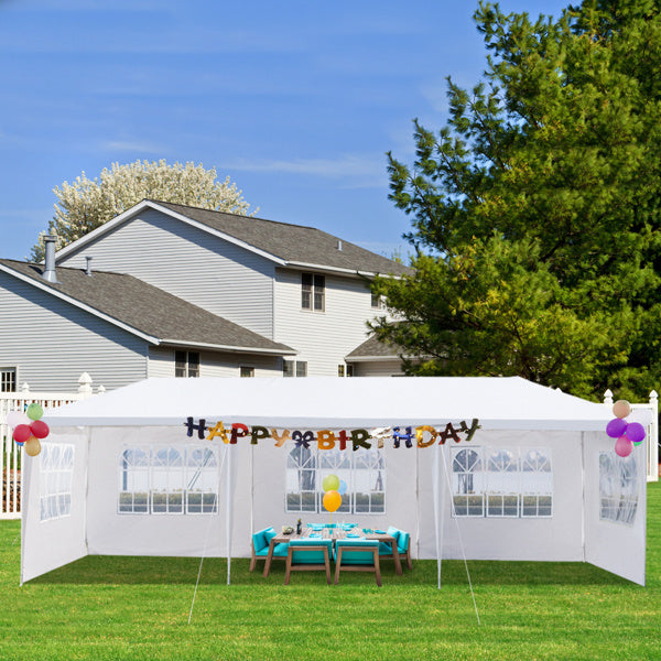 5-Sided Outdoor Party Tent Iron PE Cloth Spiral Pipe Pergola