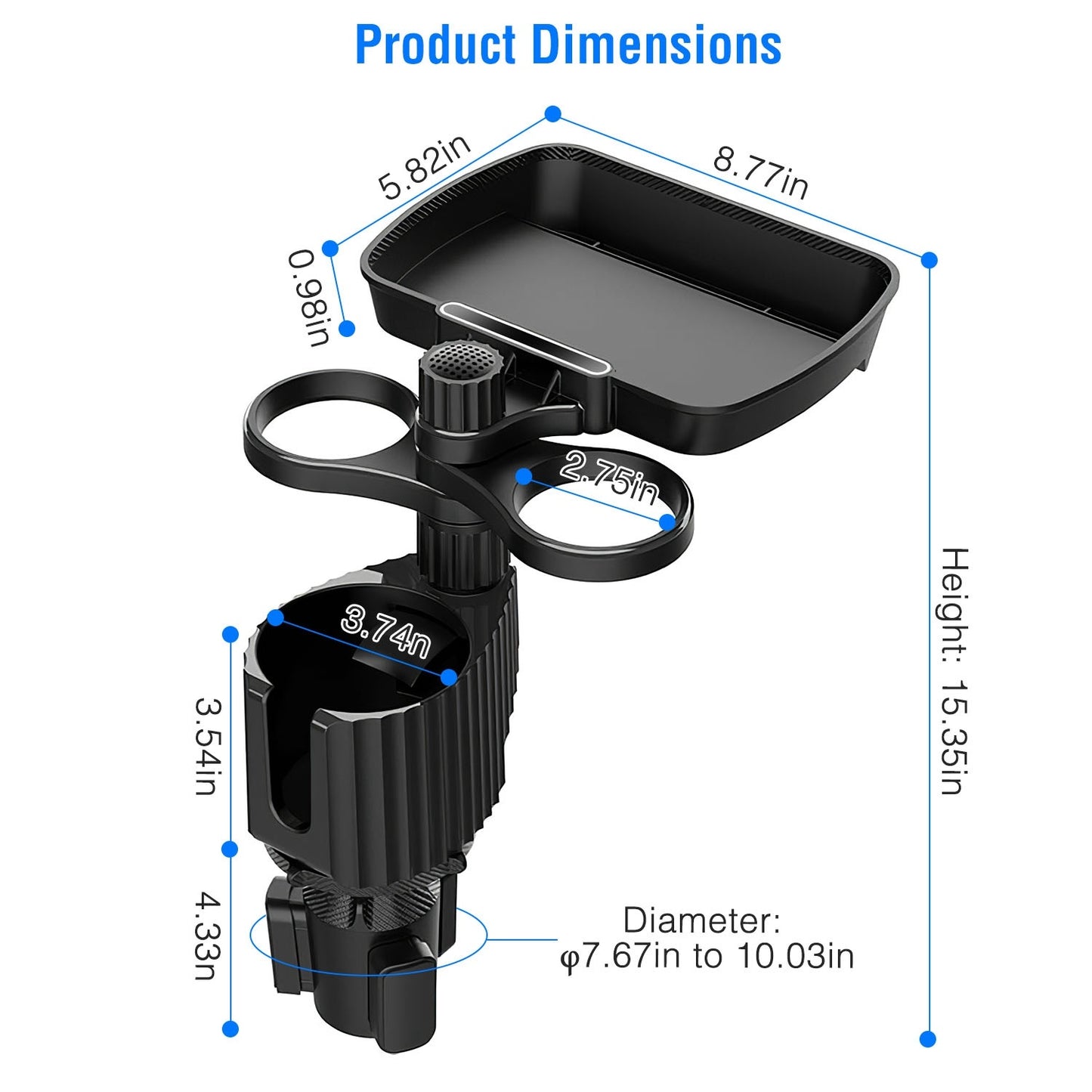 4-in-1 Car Cup Holder Tray