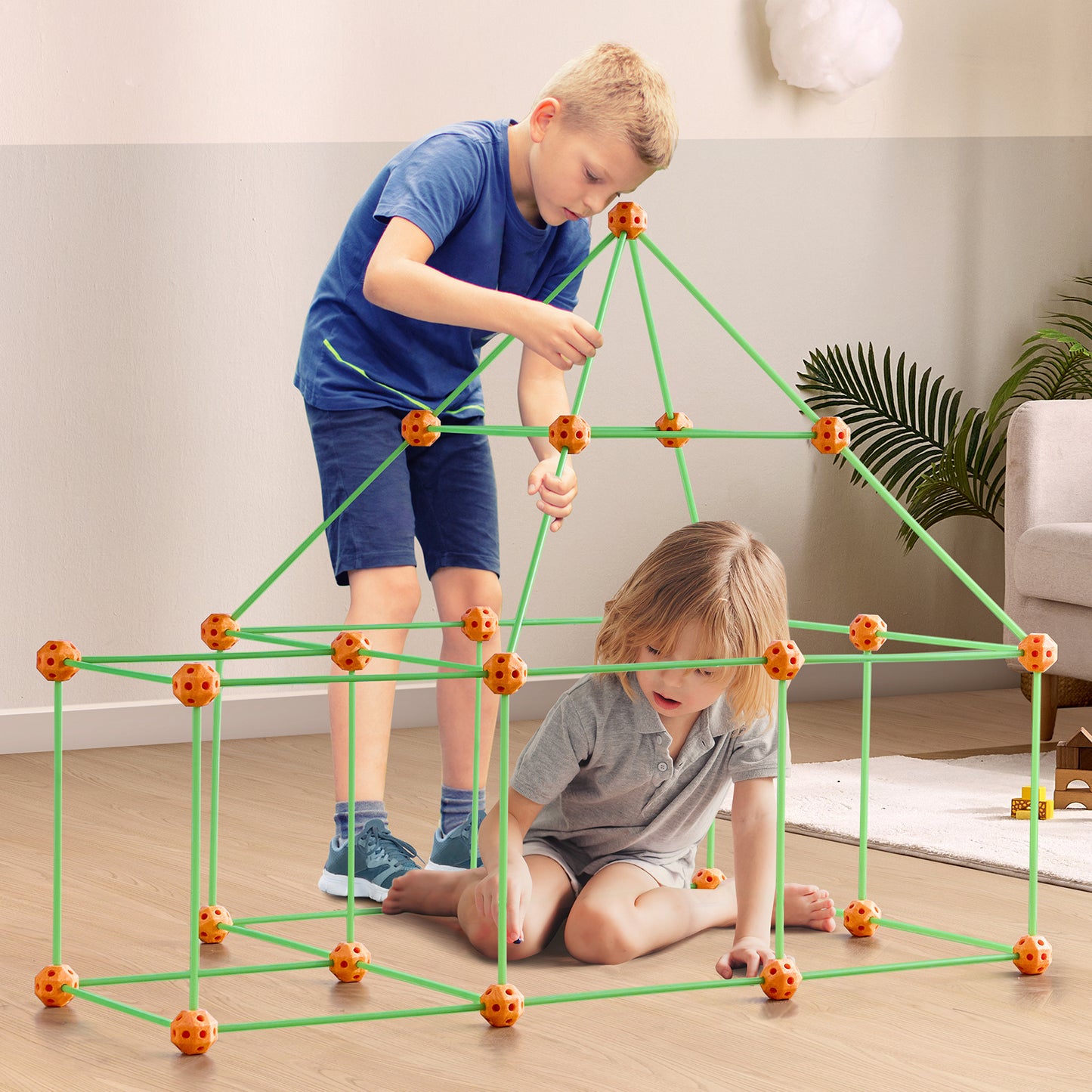 VEVOR Tent Fort Building Kit For Kids Glow In The Dark STEM Construction Toy 85P