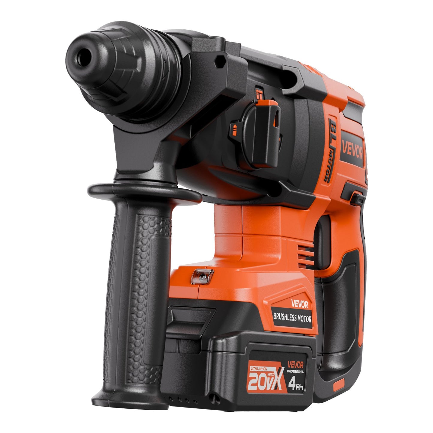 20V SDS-Plus Brushless Cordless Rotary Hammer Drill Kit 1 In 1200RPM 4 Functions