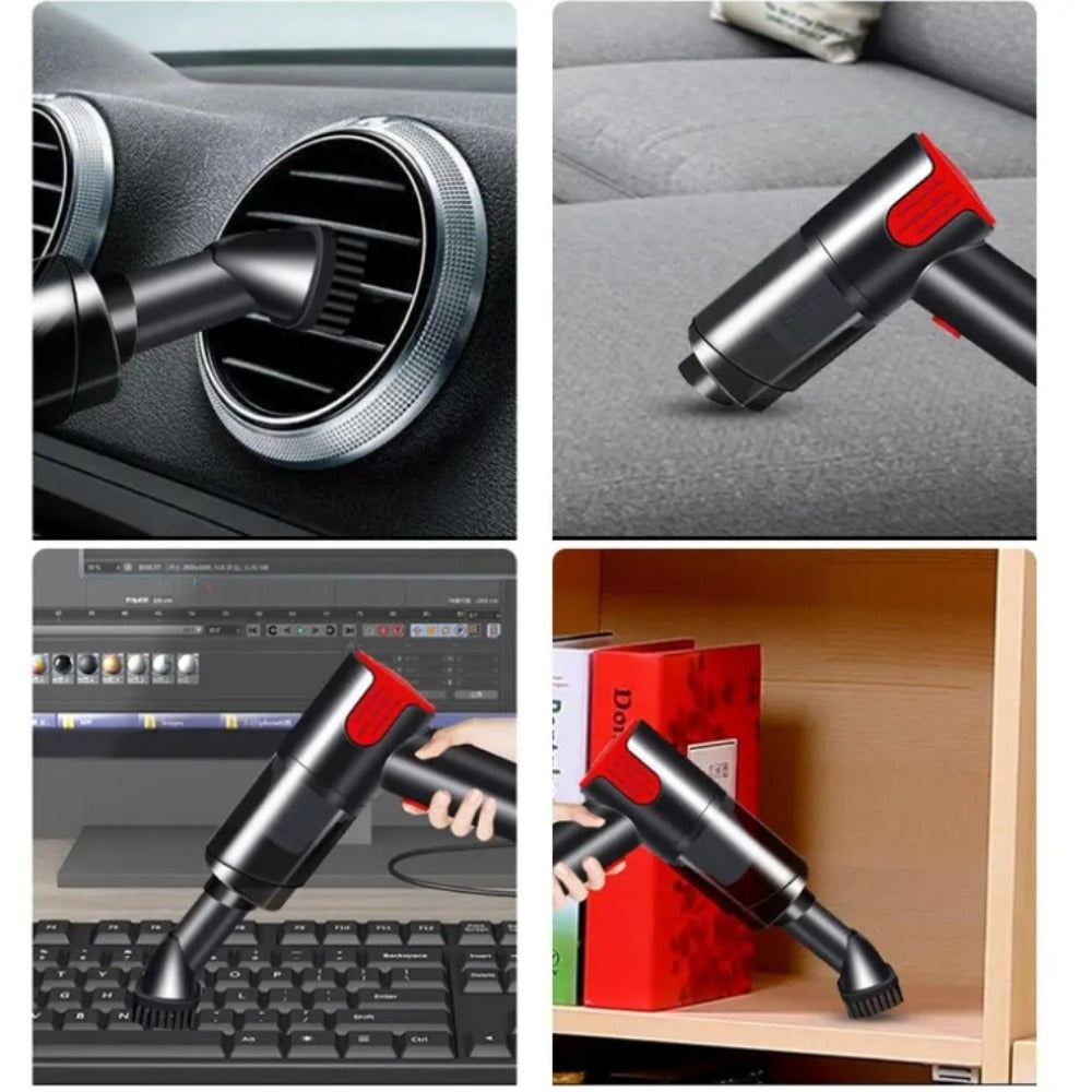 Wired Red Silver Car Vacuum Cleaner Home Handheld Mini Desktop Vacuum Cleaner Portable