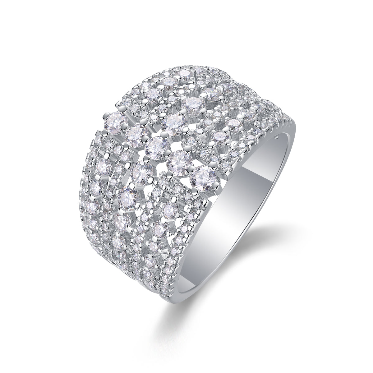 1Many Diamonds Are Arranged Luxuriously Fashionable Moissanite Silver Rings