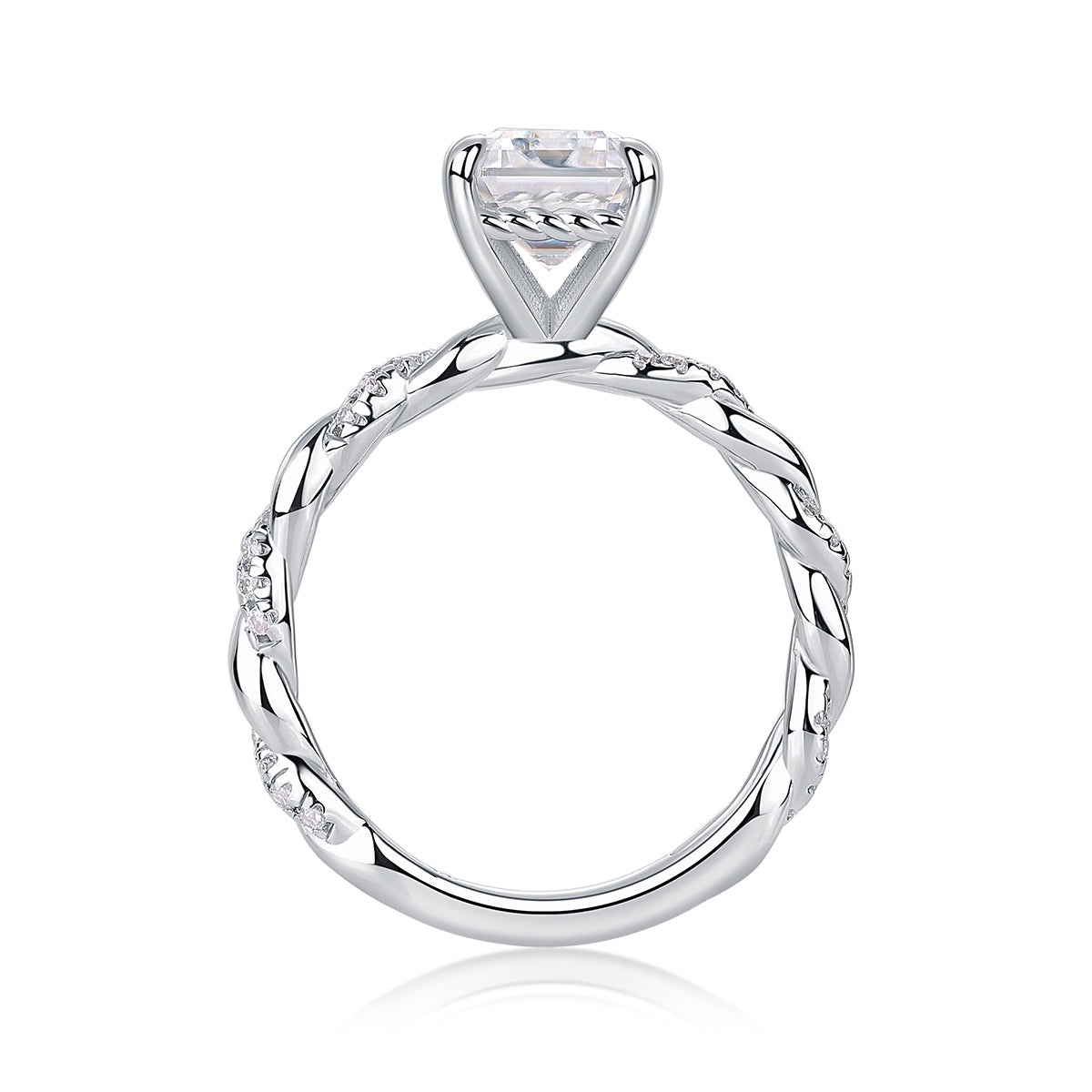 Chasing Light - A Fashionable Diamond Jewelry Piece Set With Moissanite S925 Sterling Silver And Platinum-plated Diamond Ring