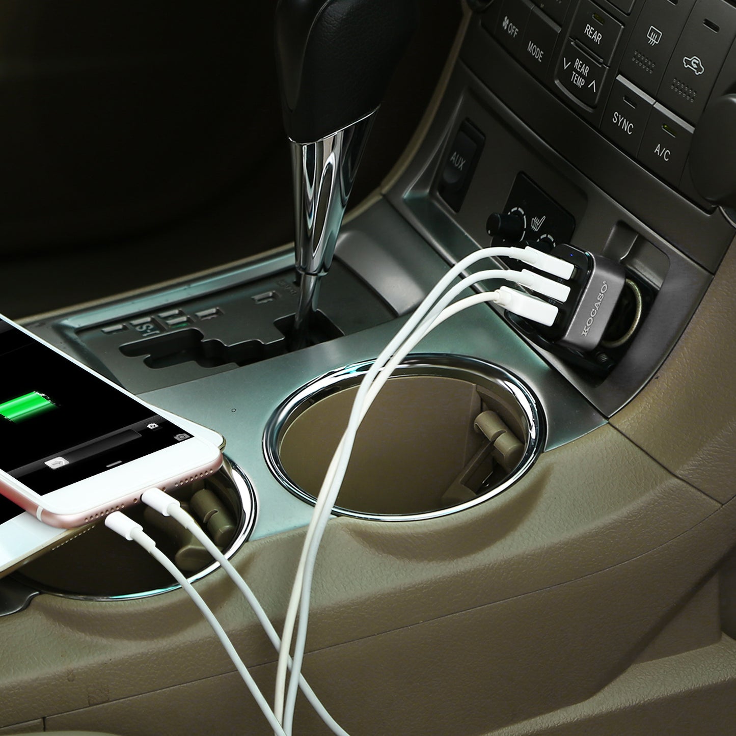 1Pc 3Port USB Car Charger 30W 5.5A