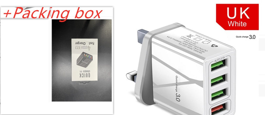 4USB Mobile Phone Charger 3A Charging Head