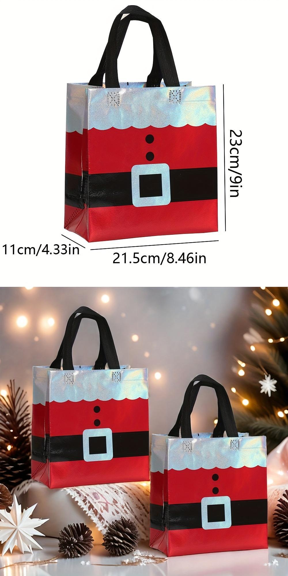 30-Piece Christmas Gift Bag Set - Non-woven Santa Claus Design Party Tote Bags
