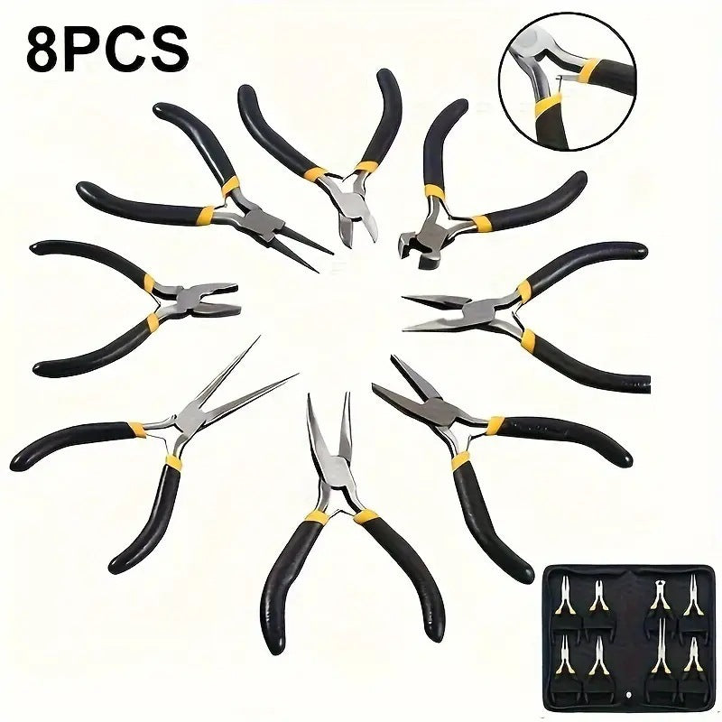 8PCs Jewelry Pliers Suit Pointed Nose Pliers