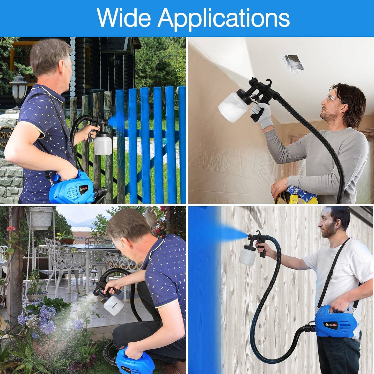800ML Paint Sprayer 650W Paint Sprayer 800ML,minimum Output HVLP Oil Primer Water Spray, With 3 Spraying Modes Motor And Removable Container