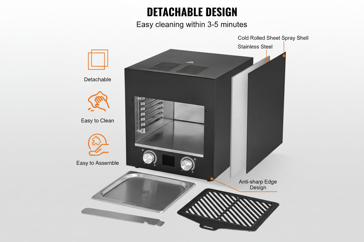 Electric Steak Grill, 1800W Smokeless Infrared Electric Broiler, 1450°F Stainless Steel Steak Cooker With 6-Tier Adjustable Rack, Electric Infrared Grill For BBQ, Toast, Grill, Indoor