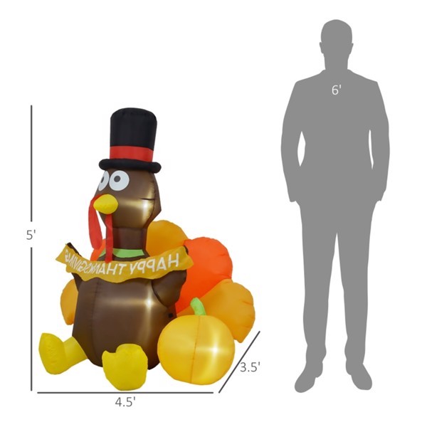 Thanksgiving Day Decoration Turkey pulls banner with pumpkin inflatable