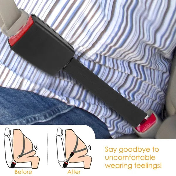 2Pcs Car Seat Belt Extender 9in Buckle Tongue Webbing Extension
