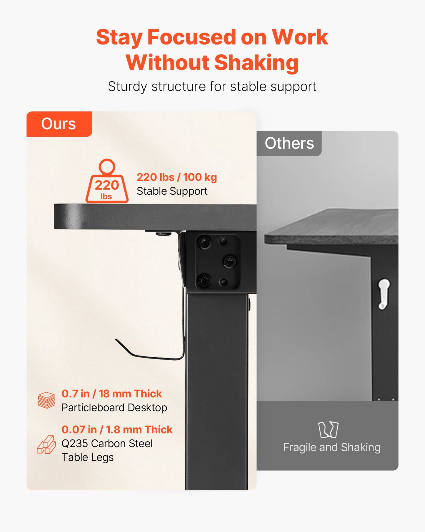 L Shaped Desk Electric Adjustable Height Corner Gaming Desk With 2 Hooks