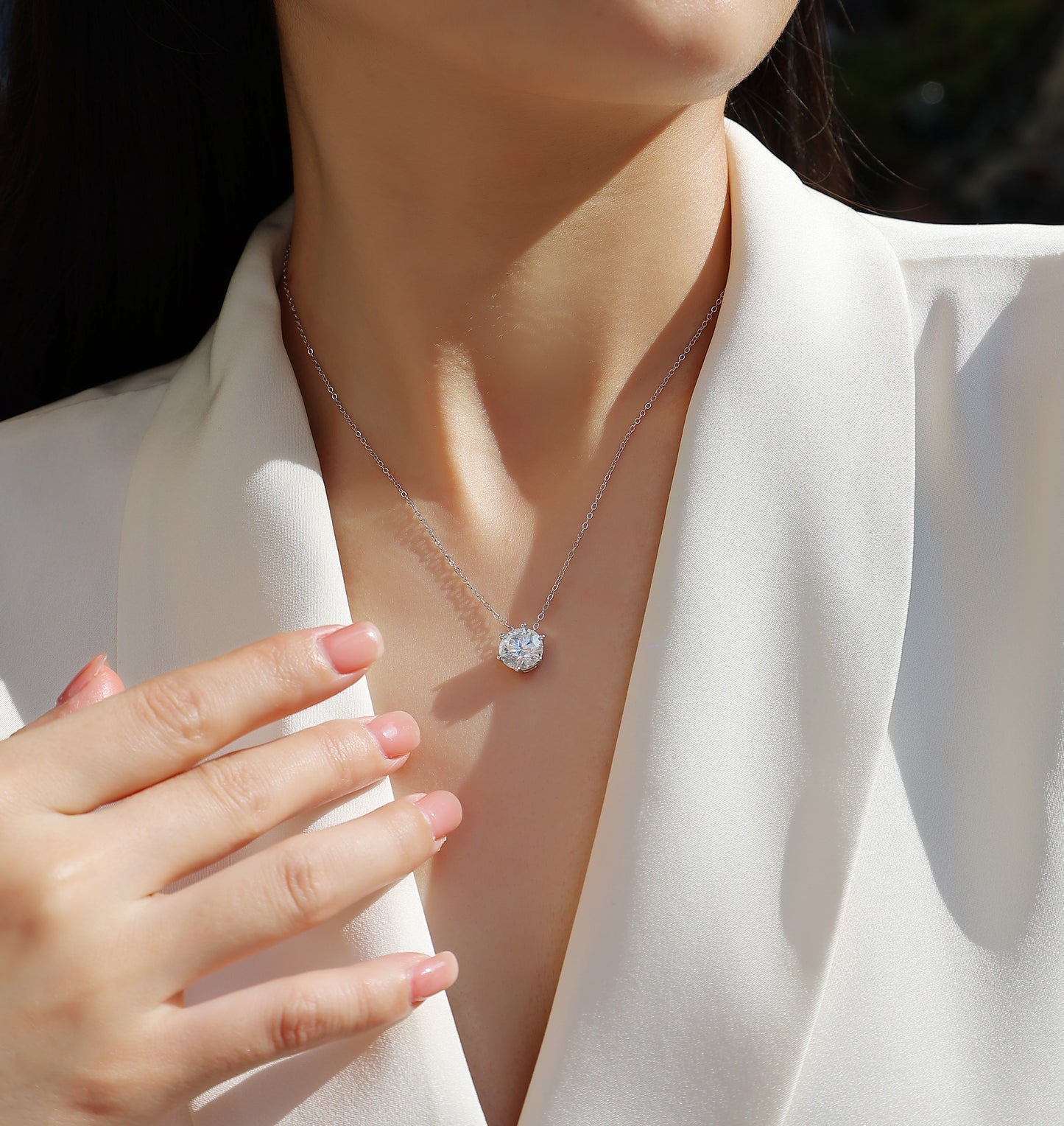 1Afternoon Rose - A Fashionable And Luxurious Diamond Jewelry Pendant Set With 1-carat, 2-carat And 3-carat Moissanite S925 Sterling Silver And Platinum Plating Prohibit TikTok sales