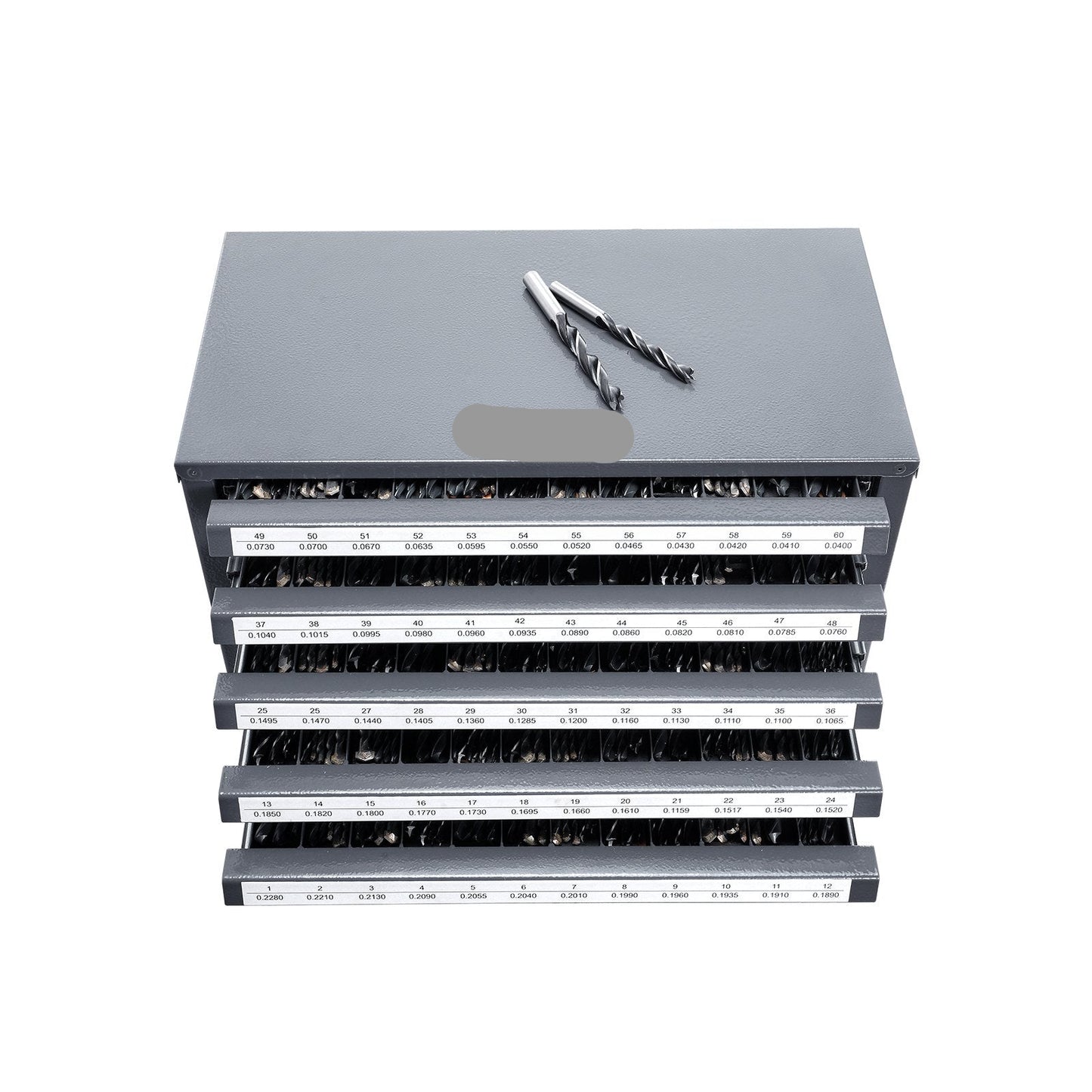 Drill Bit Dispenser Cabinet, Five-Drawer Drill Bit Organizer Cabinet Steel Drill Dispenser Organizer Cabinet With Labels, Stackable Drill Dispenser For Drill Bit Storage