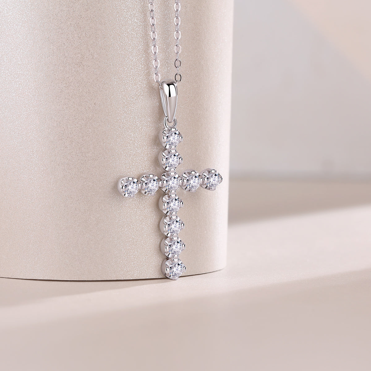 1Entrust Luxury Fashion Diamond Pendant Necklace Set With Mosan Diamond Silver Ornaments Prohibit TikTok sales