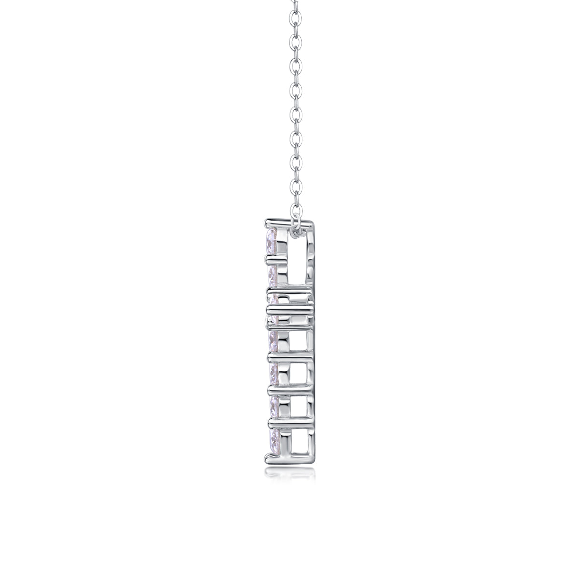 1Faith Luxury Fashion Diamond Pendant Necklace Set With Mosan Diamond Silver Ornaments Prohibit TikTok sales