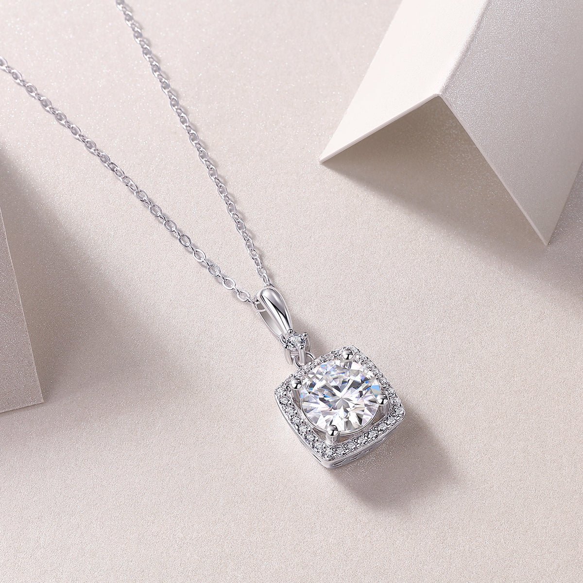 1Innocent Mary Luxury Fashion Diamond Pendant Necklace Set With Mosan Diamond Silver Ornaments Prohibit TikTok sales