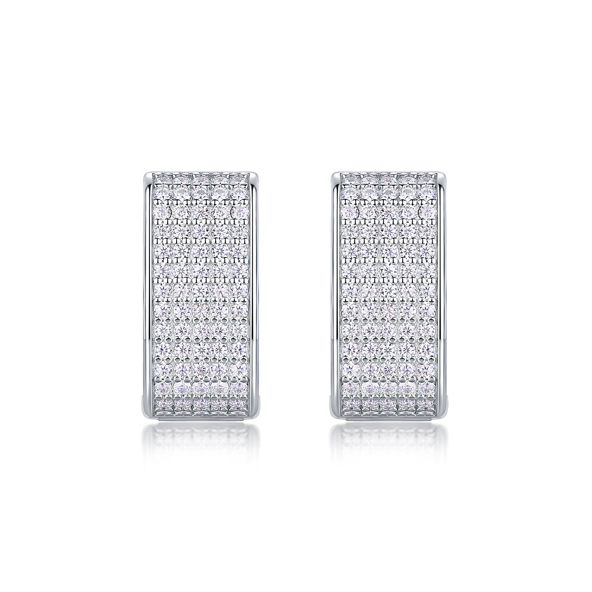 Star Light Luxury Fashion Diamond Earrings Stud Set With Mosan Diamond Silver Jewelry