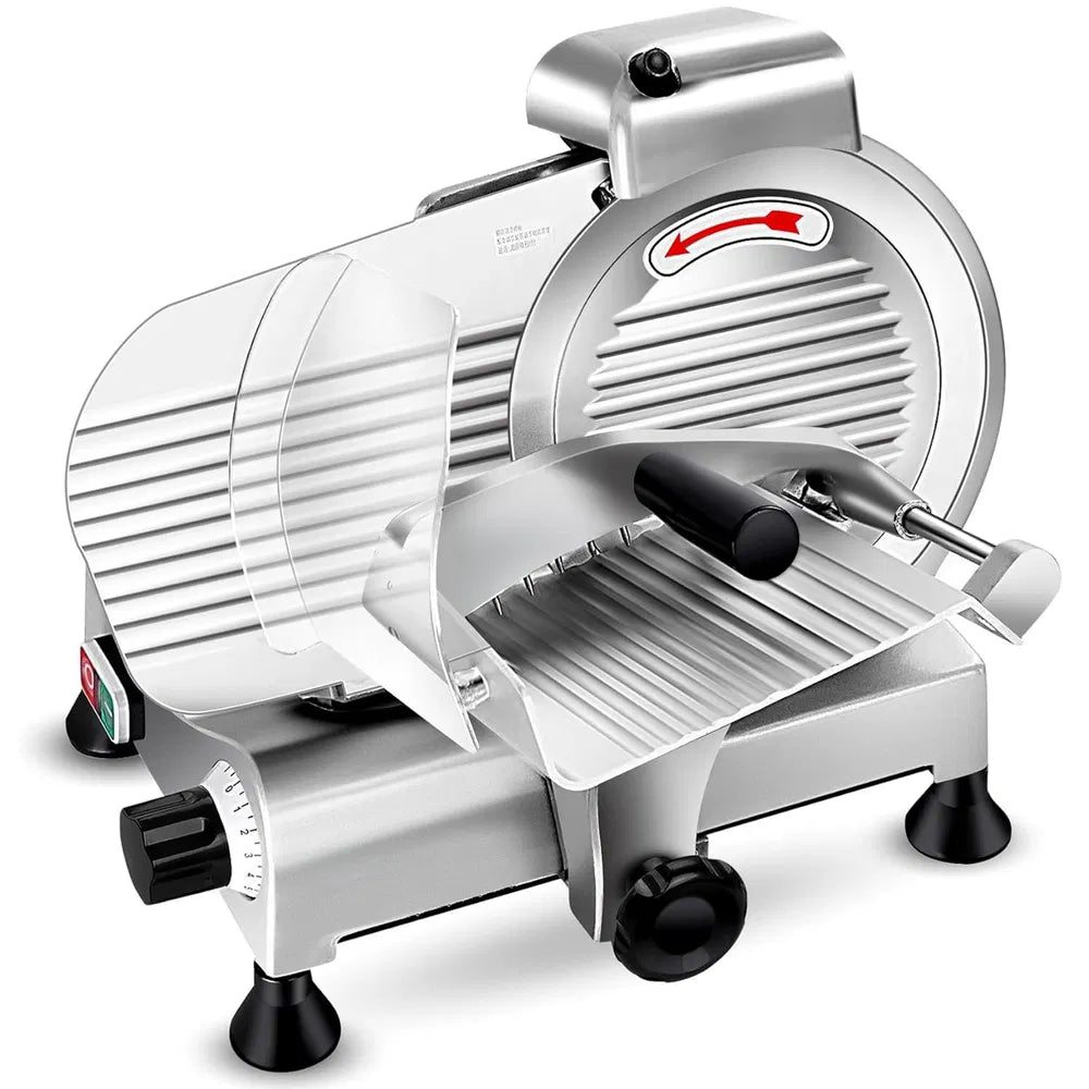 Meat Slicer Machine,8.5/10 Inch Commercial Meat Slicer, 240W Frozen Meat Cheese Deli Slicer,Premium Chromium-plated Steel Blade Semi-Auto Foody Slicer For Commercial And Home Use