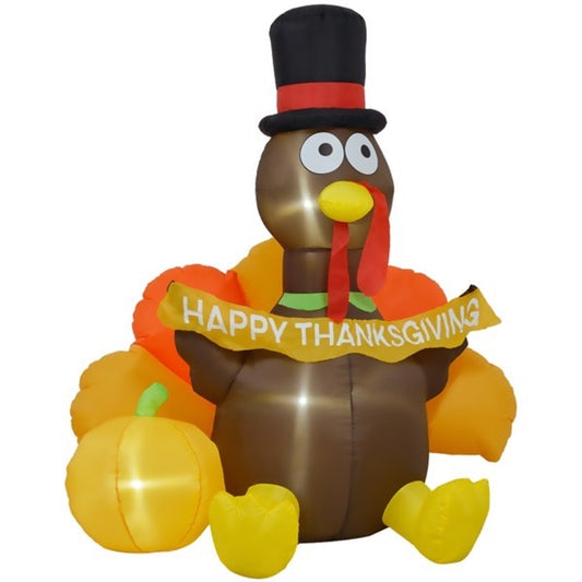 Thanksgiving Day Decoration Turkey pulls banner with pumpkin inflatable