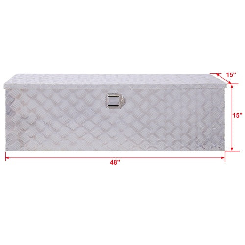 48inch Aluminum Tool Box,heavy Duty Truck Bed Tool Box,outdoor Trailer Pickup Storage Tool Box,RV Storage Organizer,underbody Box W Lock Keys,silver