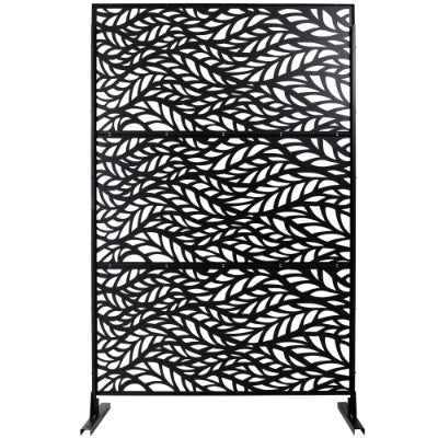 Outdoor Indoor Privacy Screen Metal Privacy Screen 76 Hx48 W Freestanding Decorative Privacy Screen For Deck Balcony Patio, Privacy Fence Panels For Outside Lawn Garden PS110