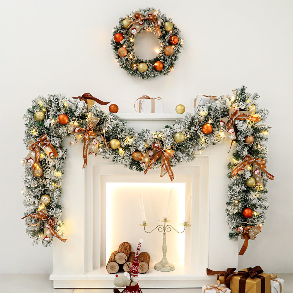 60cm Christmas Wreath With Glitter Balls & LED Lights - Festive Holiday Decor