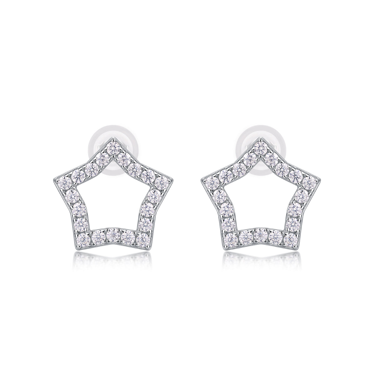 Tonight's New Star - S925 Moissanite Sterling Silver Earrings With Platinum-plated Stud Earrings, Fashionable, Trendy And Affordable Jewelry