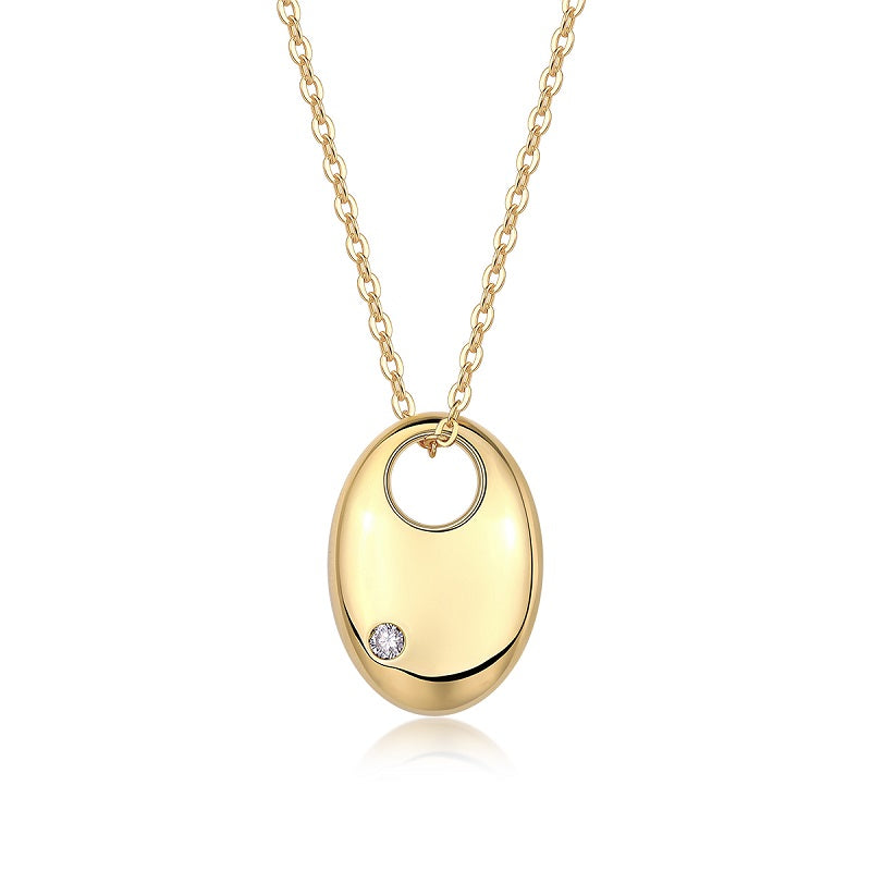 First Encounter - A Fashionable And Trendy Diamond Pendant Necklace Set With Moissanite S925 Sterling Silver And Gold Plating