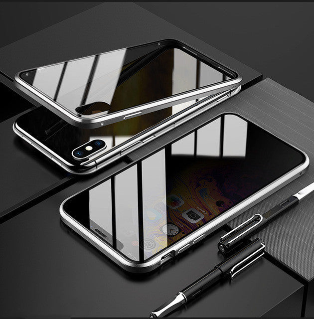 I Phone Case Anti-peep Magnetic Protective Shell Magnetic Privacy Glass Case