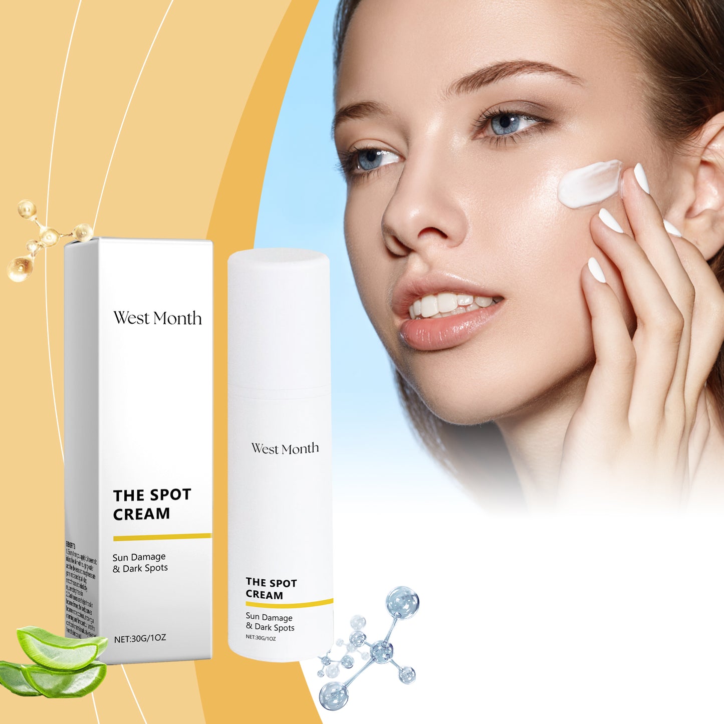 West&Month Skin Care Cream Improves Dullness, Moisturizes And Brightens Skin Care, Moisturizes And Lightens Skin