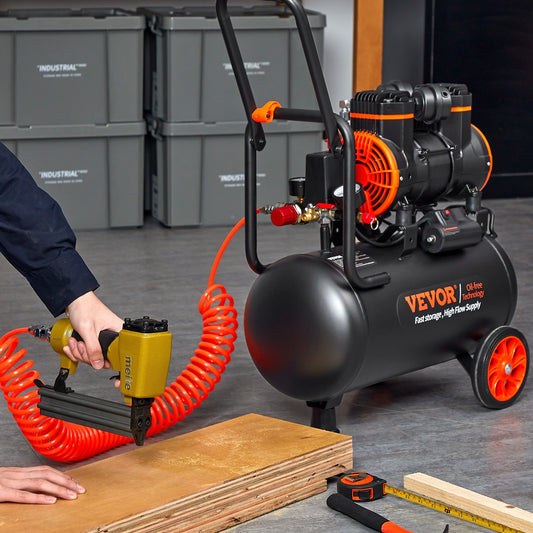 VEVOR Air Compressor 6.3 Gallon 1450W 3.35 CFM 90PSI 70 DB Ultra Quiet Oil Free